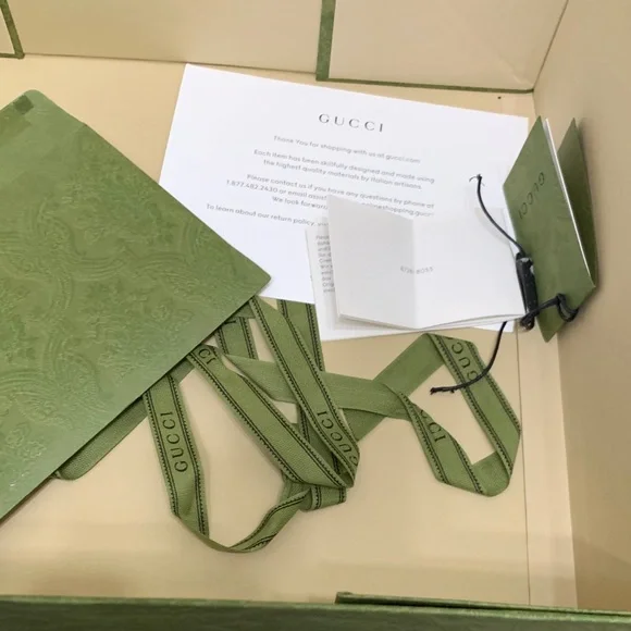 Gucci Ophidia GG Shoulder Beige Drawstring Dust bag with Black Logo - Picture 6 of 11